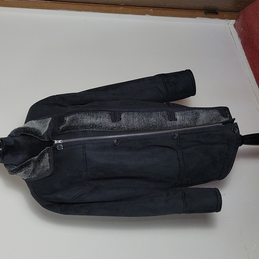 faux suede black winter coat